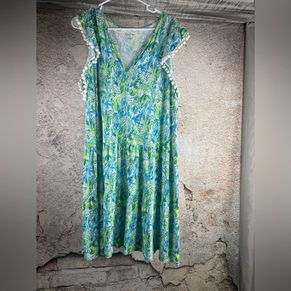 Lilly Pulitzer Blue and Green Floral Dress - Picture 2 of 7